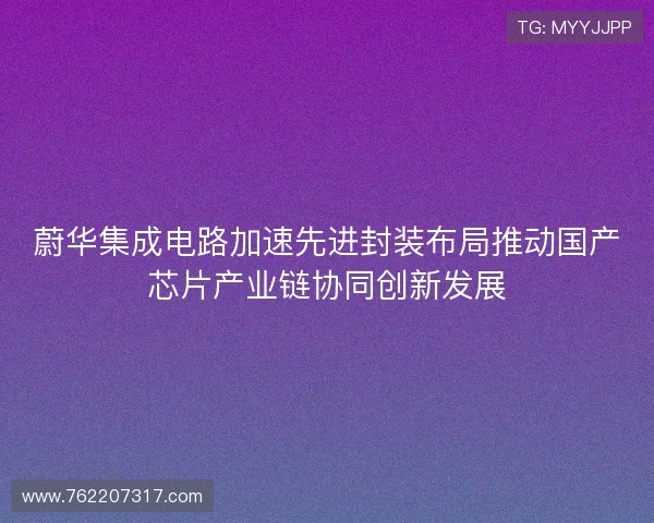 蔚华集成电路加速先进封装布局推动国产芯片产业链协同创新发展 蔚华集成电路加速先进封装布局推动国产芯片产业链协同创新发展